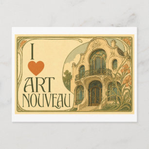 Cartão Postal "Eu [Coração] Art Nouveau"