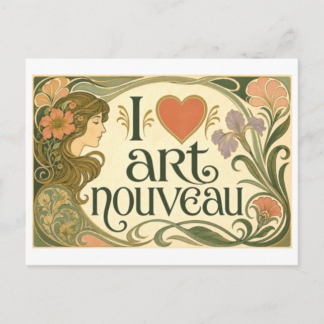 Cartão Postal "Eu [Coração] Art Nouveau" (Frente)