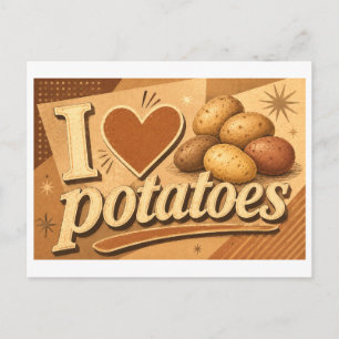 Cartão Postal "Eu [Coração] Batatas"
