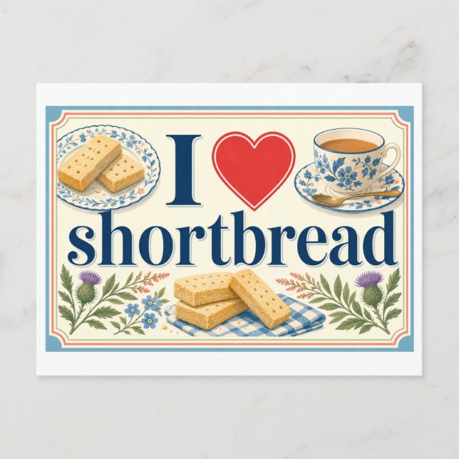 Cartão Postal "Eu [Coração] Biscoito de Manteiga" (Frente)