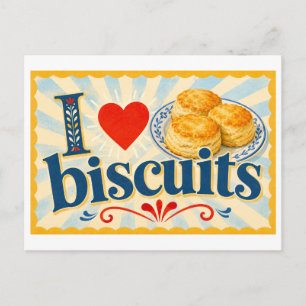 Cartão Postal "Eu [Coração] Biscoitos"