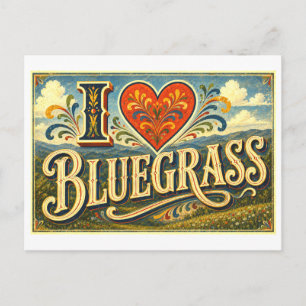 Cartão Postal "Eu [Coração] Bluegrass"