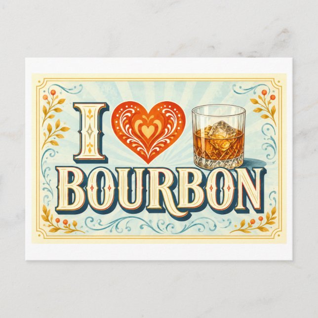 Cartão Postal "Eu [Coração] Bourbon" (Frente)