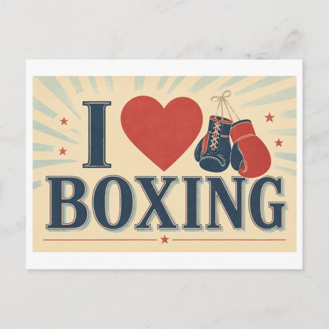 Cartão Postal "Eu [Coração] Boxe" (Frente)