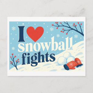 Cartão Postal "Eu [Coração] Brincas de Neve"