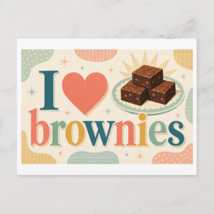 Cartão Postal "Eu [Coração] Brownies"