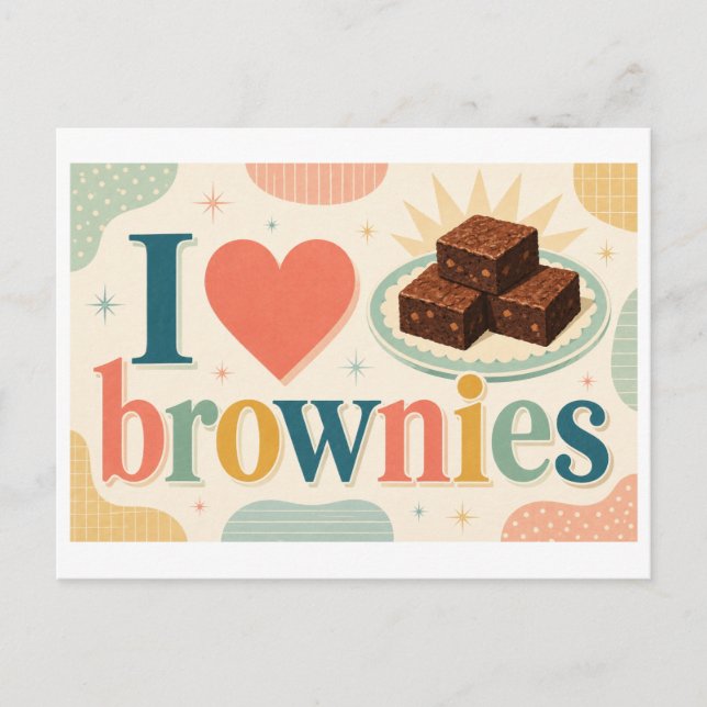 Cartão Postal "Eu [Coração] Brownies" (Frente)