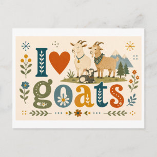 Cartão Postal "Eu [Coração] Cabras"
