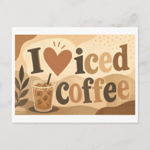 Cartão Postal "Eu [Coração] Café Gelado"