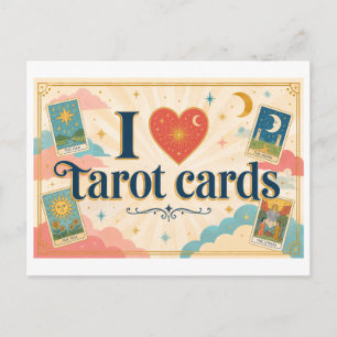 Cartão Postal "Eu [Coração] Cartas de Tarot"
