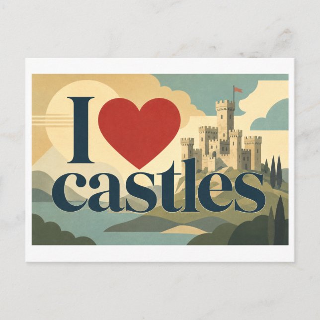 Cartão Postal "Eu [Coração] Castelos" (Frente)