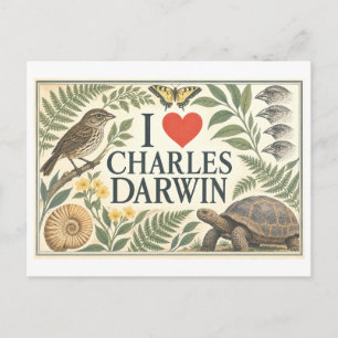Cartão Postal "Eu [Coração] Charles Darwin"