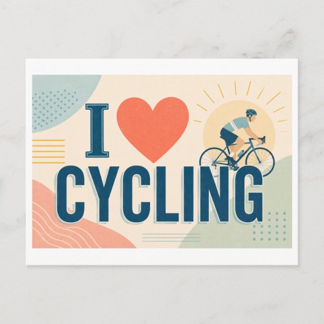 Cartão Postal "Eu [Coração] Ciclismo" (Frente)