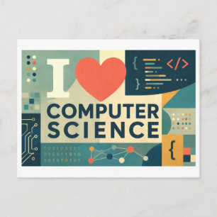 Cartão Postal "Eu [Coração] Ciência da Computação"
