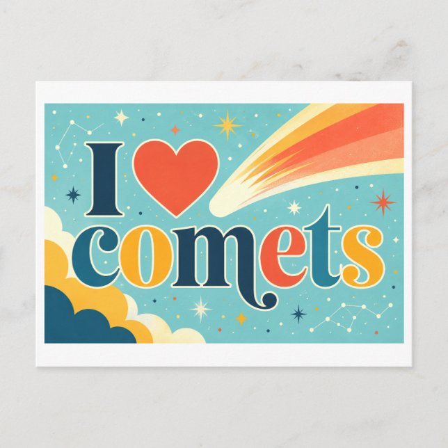 Cartão Postal "Eu [Coração] Cometas" (Frente)