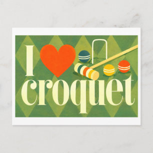 Cartão Postal "Eu [Coração] Croquet"
