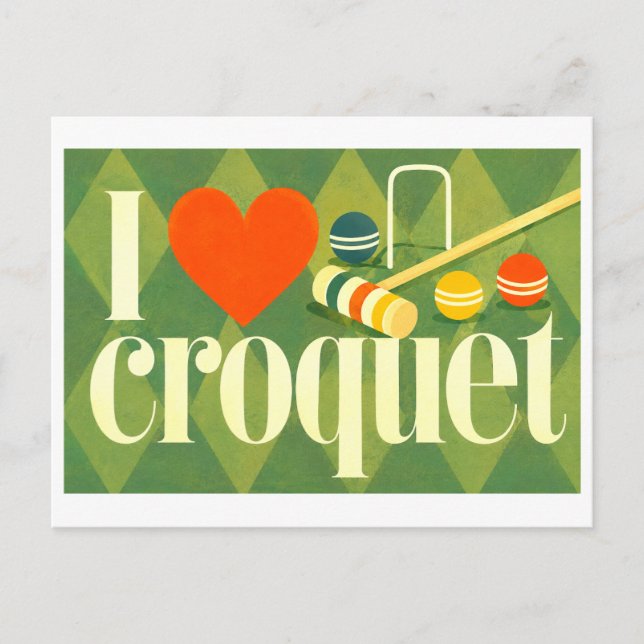 Cartão Postal "Eu [Coração] Croquet" (Frente)