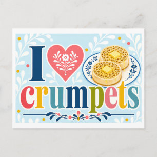 Cartão Postal "Eu [Coração] Crumpets"