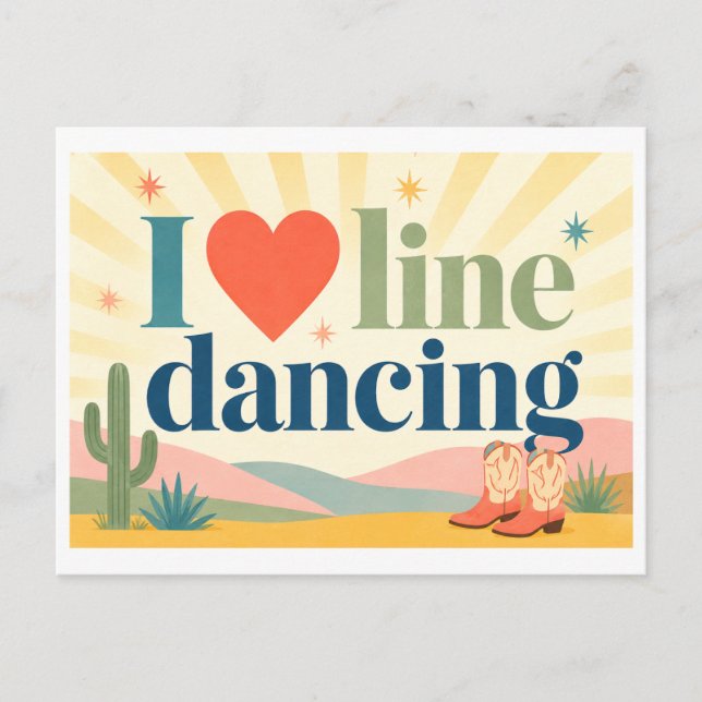 Cartão Postal "Eu [Coração] Dança em Linha" (Frente)