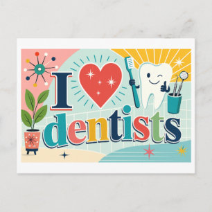 Cartão Postal "Eu [Coração] Dentistas"
