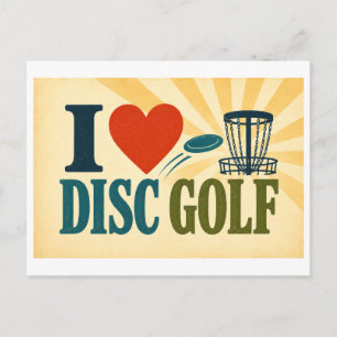 Cartão Postal "Eu [Coração] Disc Golf"