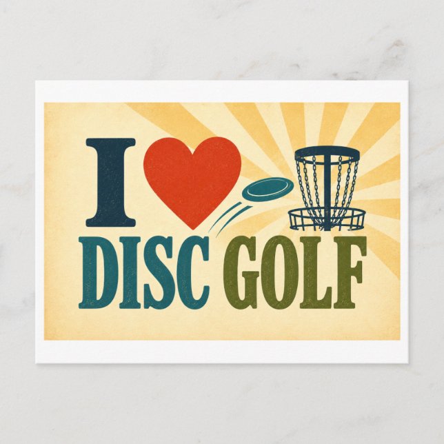Cartão Postal "Eu [Coração] Disc Golf" (Frente)