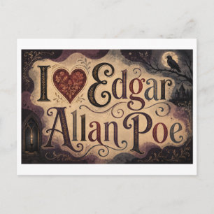 Cartão Postal "Eu [Coração] Edgar Allan Poe"