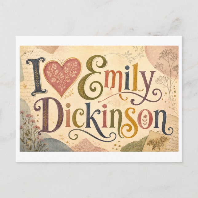 Cartão Postal "Eu [Coração] Emily Dickinson" (Frente)
