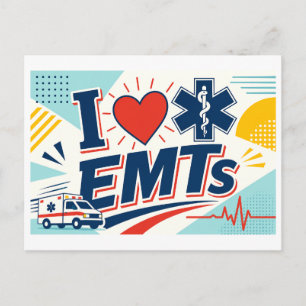 Cartão Postal "Eu [Coração] EMTs"
