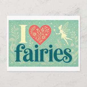 Cartão Postal "Eu [Coração] Fadas"