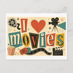 Cartão Postal "Eu [Coração] Filmes"