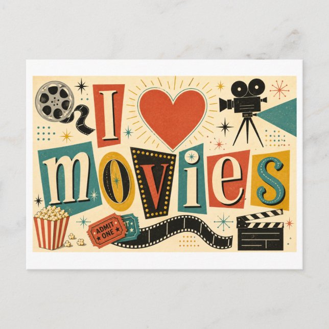 Cartão Postal "Eu [Coração] Filmes" (Frente)