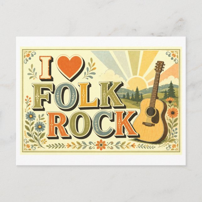 Cartão Postal "Eu [Coração] Folk Rock" (Frente)