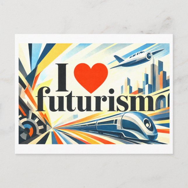 Cartão Postal "Eu [Coração] Futurismo" (Frente)