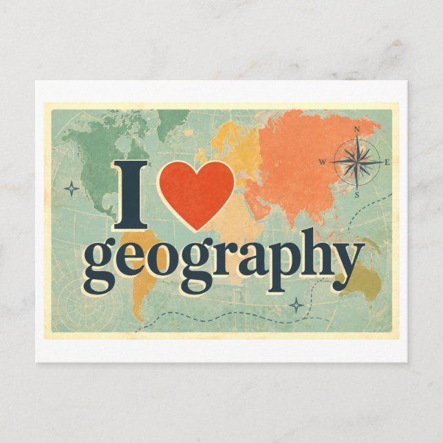 Cartão Postal "Eu [Coração] Geografia" (Frente)
