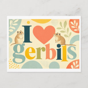 Cartão Postal "Eu [Coração] Gerbils"