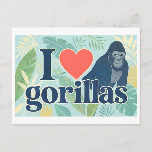 Cartão Postal "Eu [Coração] Gorilas" (Frente)