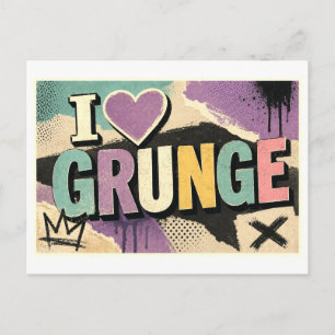 Cartão Postal "Eu [Coração] Grunge"