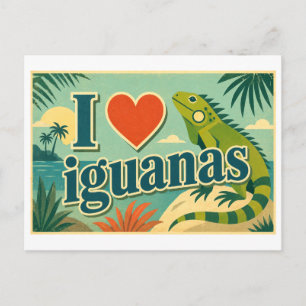 Cartão Postal "Eu [Coração] Iguanas"