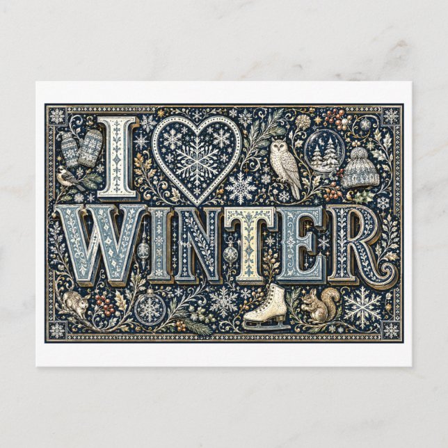 Cartão Postal "Eu [Coração] Inverno" (Frente)