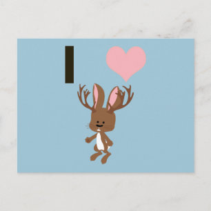 Cartão Postal Eu coração Jackalope