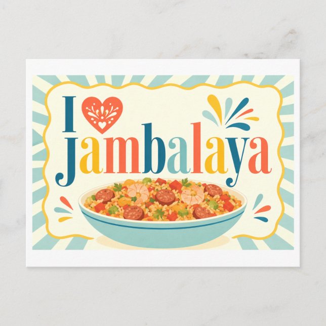 Cartão Postal "Eu [Coração] Jambalaya" (Frente)