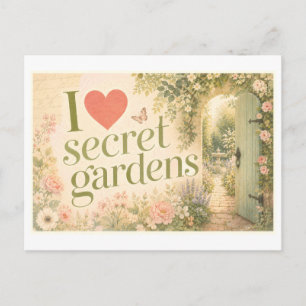 Cartão Postal "Eu [Coração] Jardins Secretos"