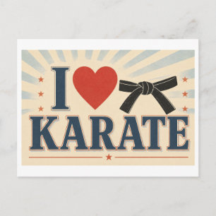 Cartão Postal "Eu [Coração] Karate"