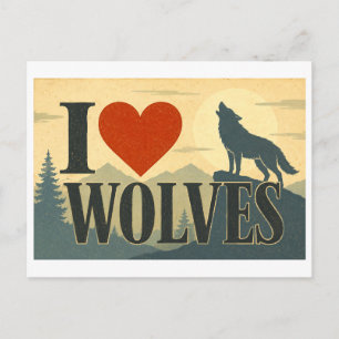 Cartão Postal "Eu [Coração] Lobos"