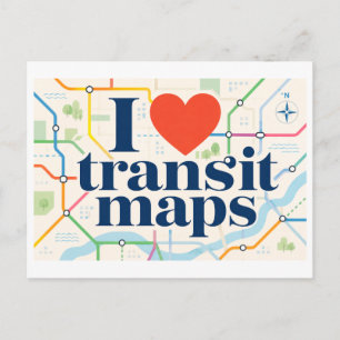 Cartão Postal "Eu [Coração] Mapas de Trânsito"