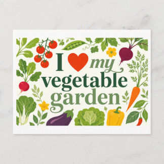 Cartão Postal "Eu [Coração] Meu Jardim de Legumes"