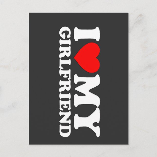 Cartão Postal Eu coração meu namorada (Frente)