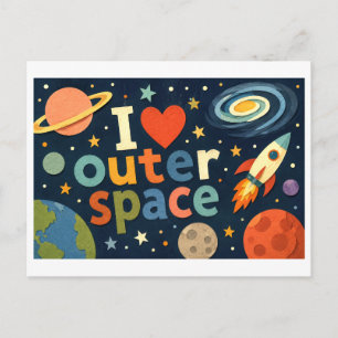 Cartão Postal "Eu [Coração] o Espaço Exterior"