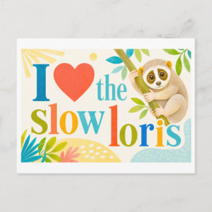 Cartão Postal "Eu [Coração] o Loris Lento"